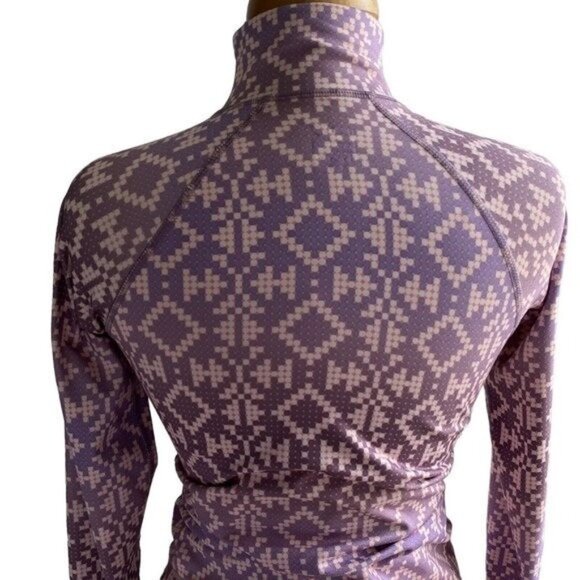 Nike Pro Women's Track Jacket S Half Zip Athletic Purple Pink Geo Thumb Holes - Picture 12 of 15